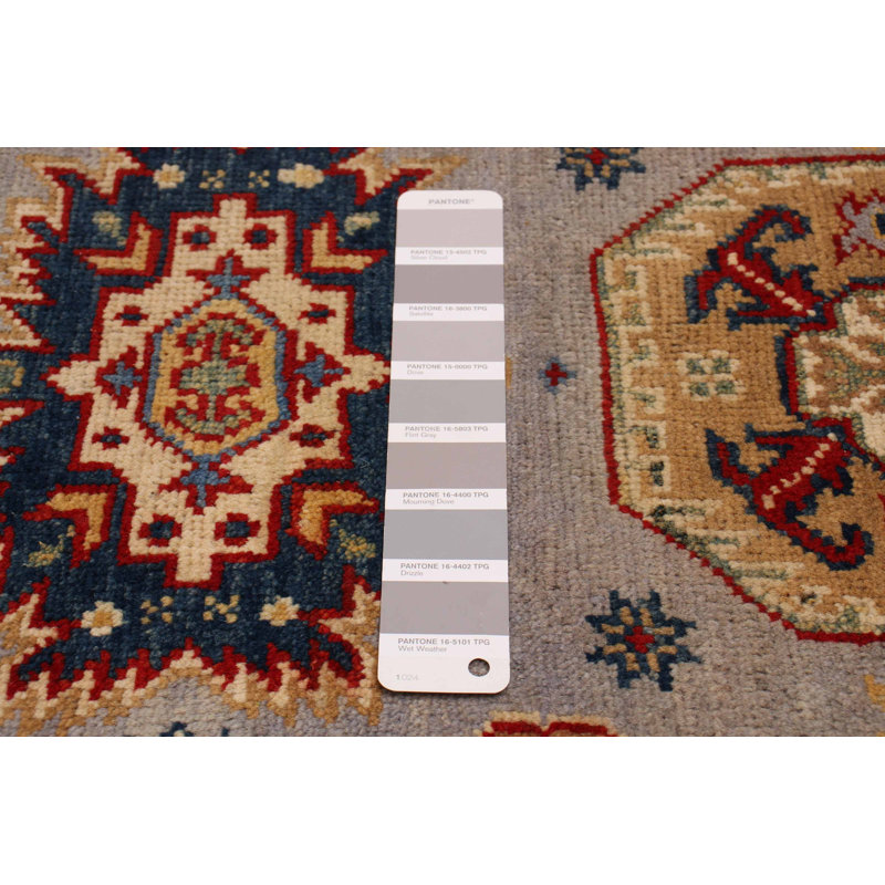 Tapis gris d'Uzbek Ghazni 2 pi 8 po x 9 pi 9 po