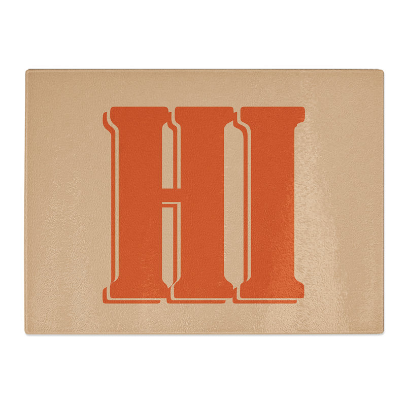 Hi Typography Quote  Glass Chopping Board