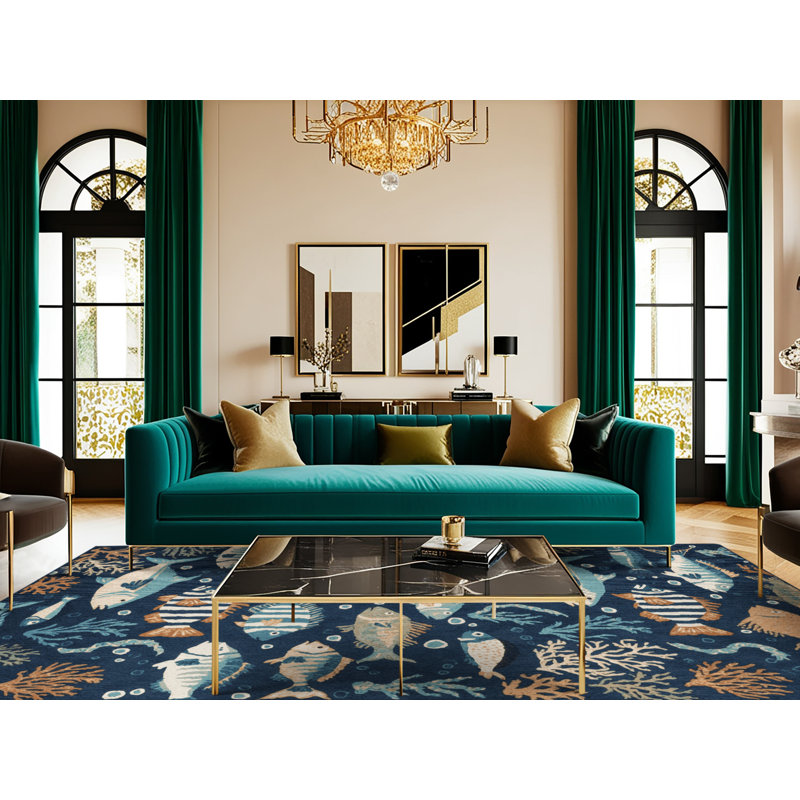  Tapis nautique lavable Sea Life, Rectangle 5 pi x 7 pi