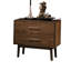 Table de chevet en bois de noyer massif avec 2 tiroirs, pieds fuselés ronds, poignées en nickel et table de chevet à tiroirs de style Mid-Century moderne facile à assembler pour la chambre à coucher
