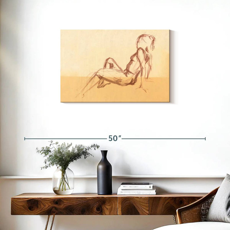 Esquisse d'étude de figure III, H 20 po x l 30 po