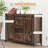 Industrial Farmhouse Buffet Cabinet, Kitchen Sideboard With Sliding Barn Doors, Three Drawers And Adjustable Shelves