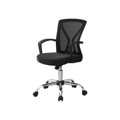 Ergonomic Black Mesh Office Chair With 360 - Degree Swivel, Adjustable Height And Extra Wide Padded Seat For Computer Desk Usage Modern Deep