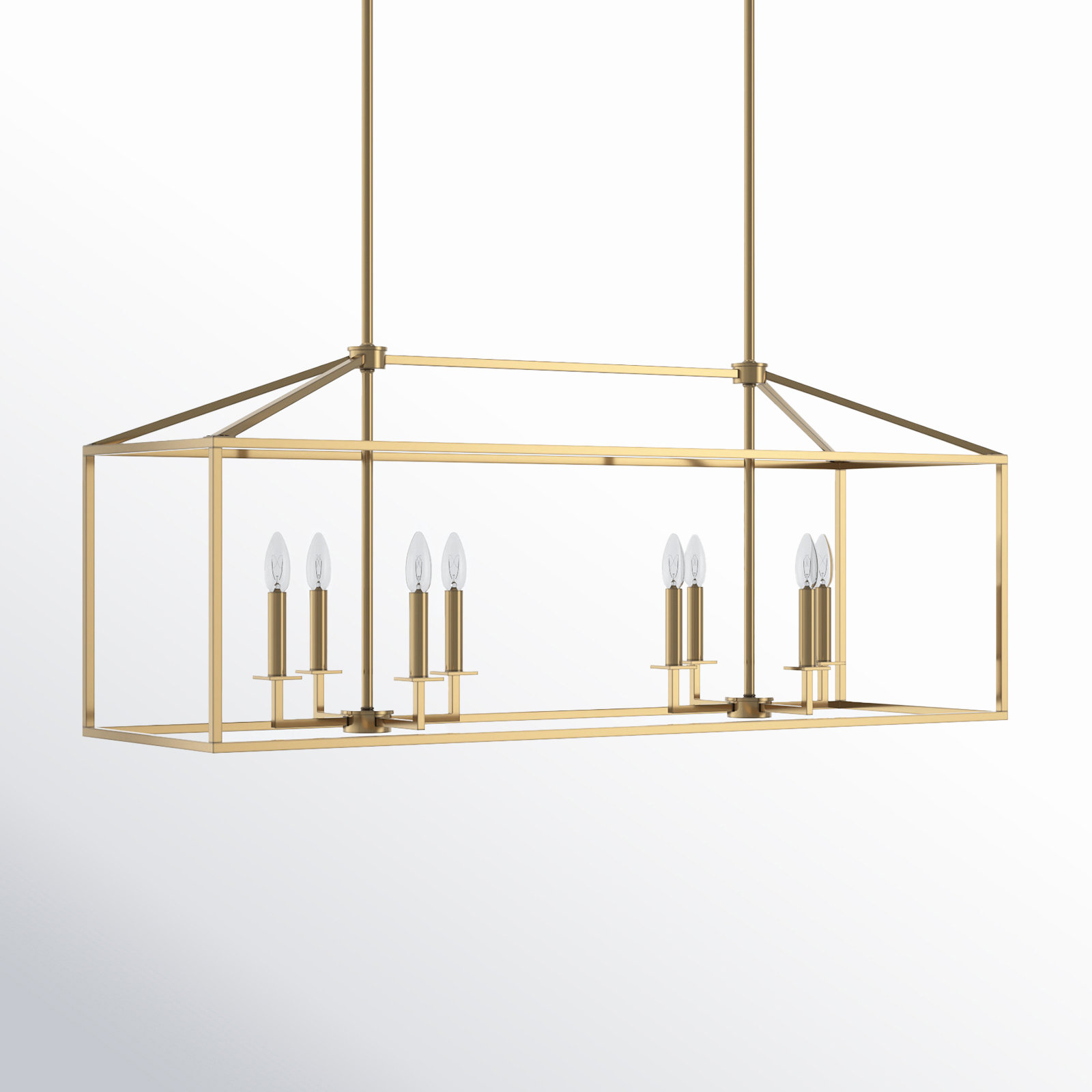 Ellis 8-Light Chandelier, Satin Brass, No
