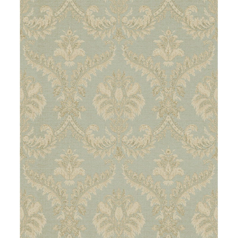Italian Classics 4 Traditional Damask 3D Embossed Wallpaper Roll, Teal
