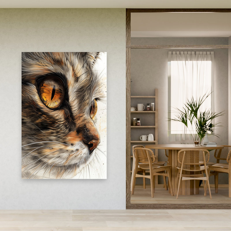 Art mural Intense Feline Gaze, H 60 po x l 40 po