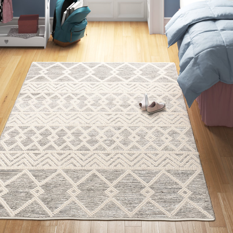 Latrissa Moroccan Flatweave Wool Charcoal/Cream Area Rug