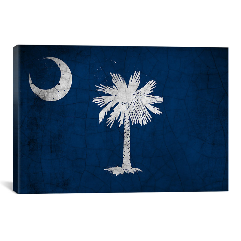 «Flags South Carolina Cracks», impression sur toile tendue, H 40 po x l 60 po x P 1,5 po