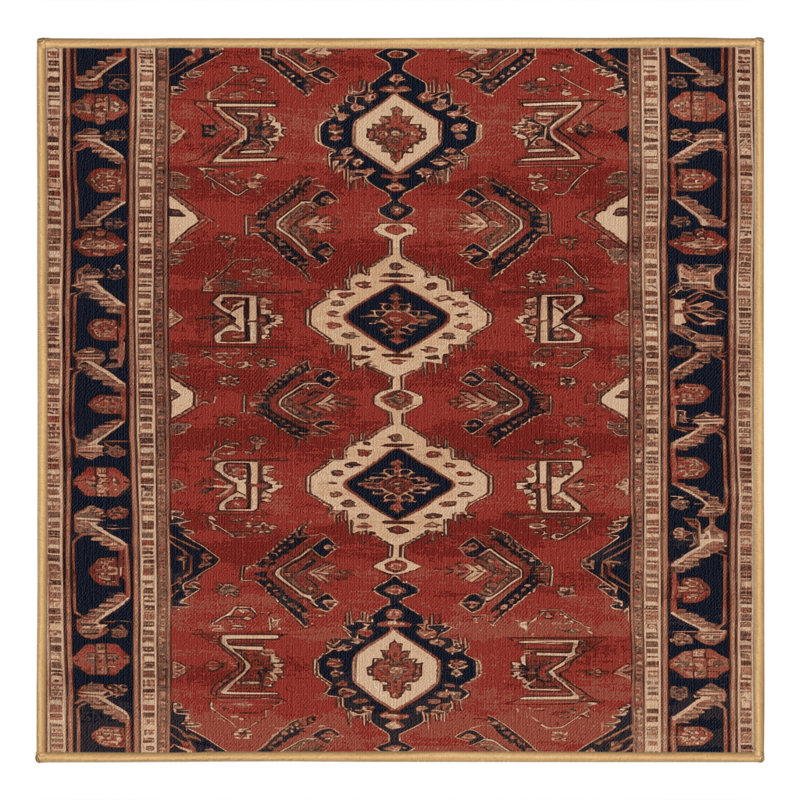 Tapis brun lavable à la machine, Carré 6 pi