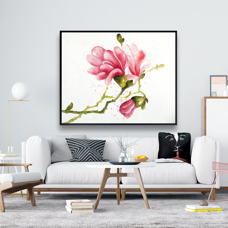 «Magnolia Flowers», toile encadrée | Décoration florale de salon