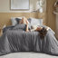 Ensemble d'édredon à rayures 7 pièces avec draps, taies d'oreiller et taies décoratives 7 pièces