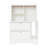 27.5" Tall Modern White Nightstand with Lockable Drawer, 2-Drawer Bedside Table with Open Display Shelves & Guardrail