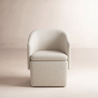 Temara Upholstered Storage Dining Chair With Casters