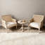 Fauteuil d'appoint rembourré avec dossier en rotin pour salon French French, beige