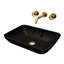 Lavabo de salle de bain vasque rectangulaire noir avec robinet H 3 po Sottile MatteShell