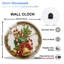 Horloge murale de Noël avec décorations - Horloge murale moderne en verre 12 po