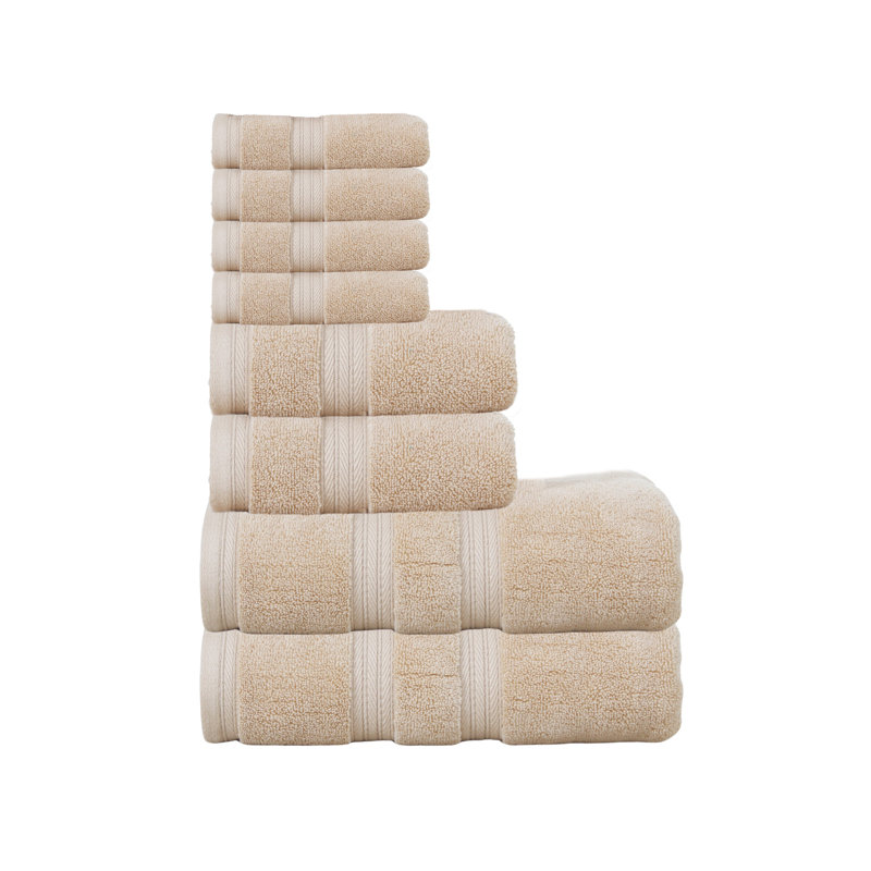 Ensemble de serviettes de bain 100% coton Elegance Essentials 550GSM Zero Twist (2 serviettes de bain, 2 serviettes à main et 4 débarbouillettes)