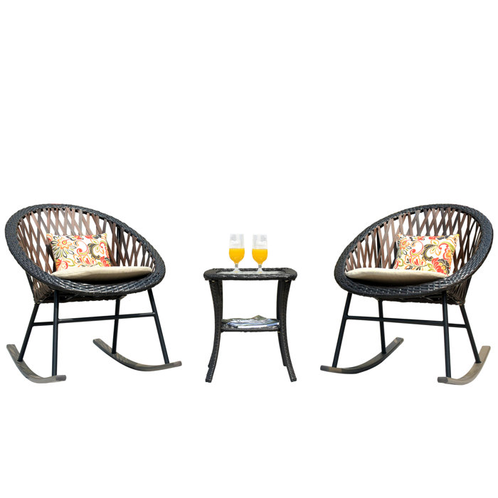 Bayou Breeze Baum Steel Outdoor Rocker Chair & Reviews | Wayfair