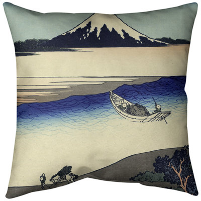 Coussin décoratif Katsushika Hokusai Tama River dans la province de Musashi
