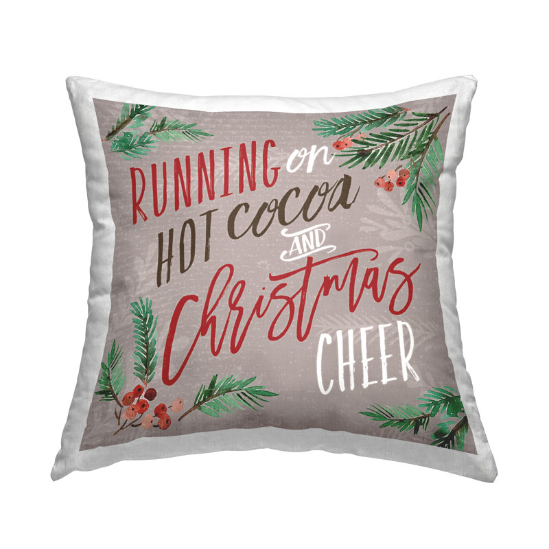 Coussin décoratif imprimé Cocoa & Christmas Cheer par Deb Strain