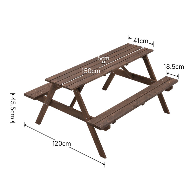 Rectangular Outdoor Table Set, 76" H x 150" W x 41" D