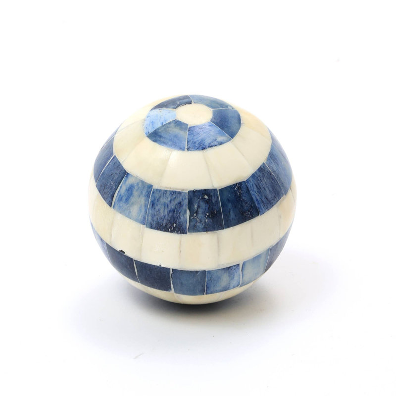 Boule décorative blanche et bleue