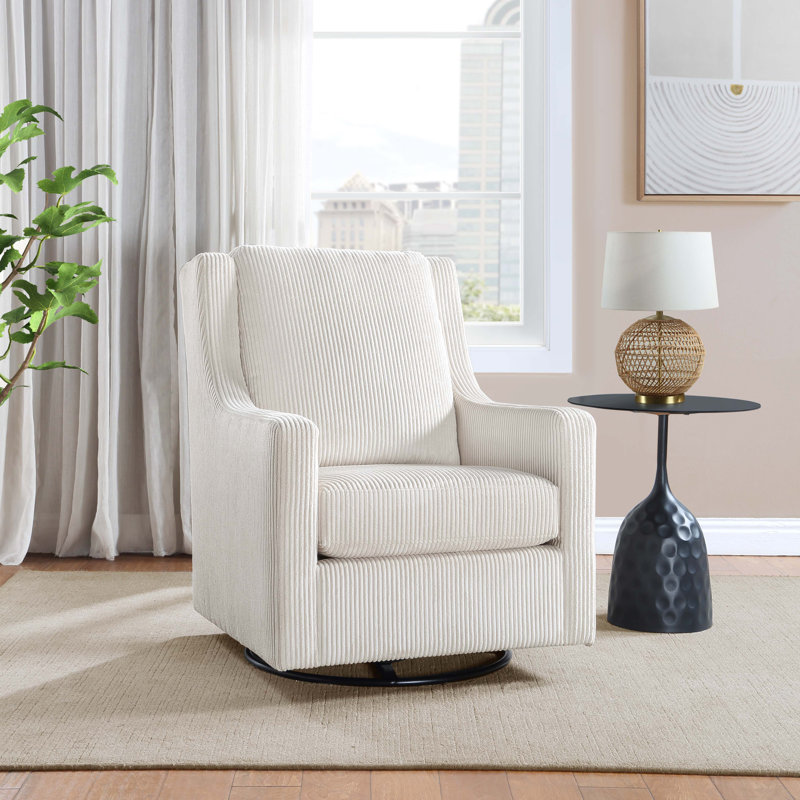 Chaise pivotante Openperro, Velours côtelé beige