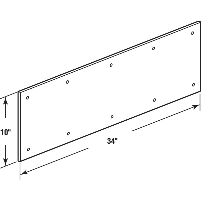 Plaque de protection en aluminium 10 po x 34 po, finition bronze (paquet de 1), Noir, H 0,6 po x l 10,44 po x P 37,75 po