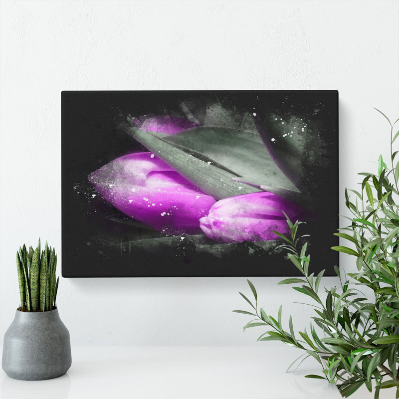 Bunch Of Purple Tulips - Wrapped Canvas, 35cm H x 50cm W x 3cm D