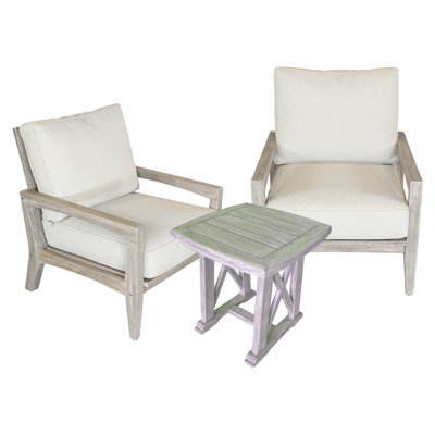 Copland Teak Wood Patio Dining Set with Square Table , Cushions Included