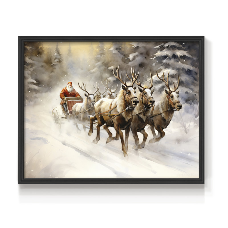 Chirstmas Art-CCCLXIII -Framed Print - Restickable, H 11 po x l 14 po, Noir, noir, noir, noir