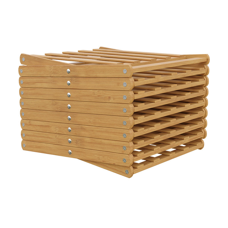 Stackable Shoe Rack, 139cm H x 26cm W x 26cm D, Light Brown