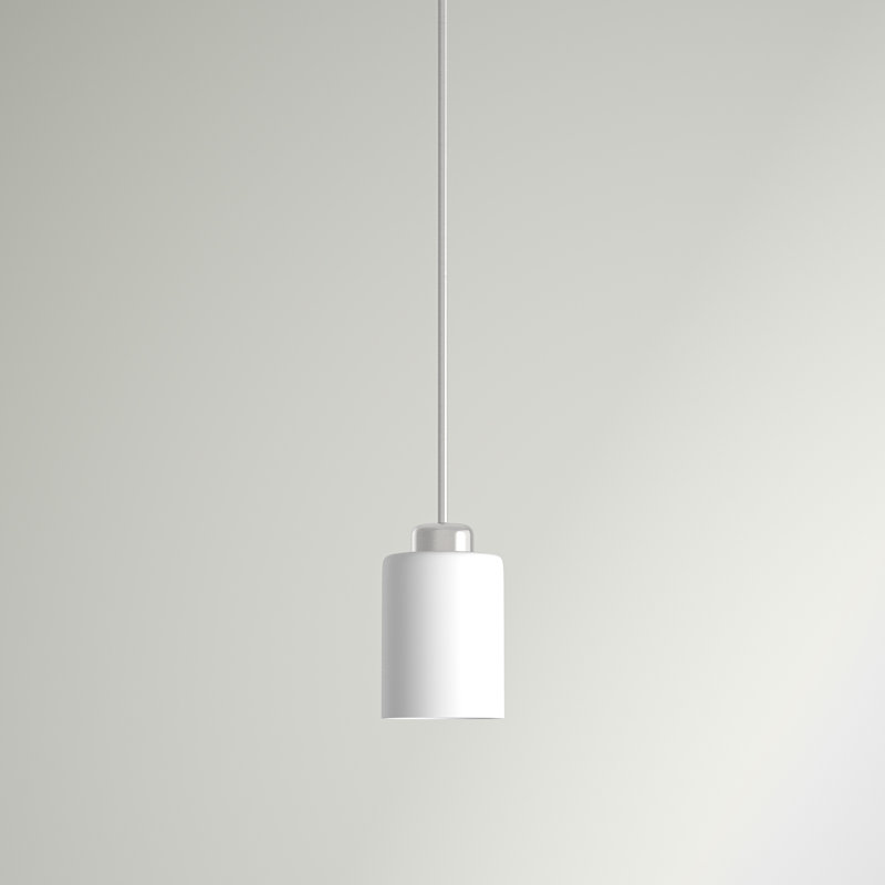 Luminaire suspendu cylindrique à 1 lumière Dixon, Nickel brossé