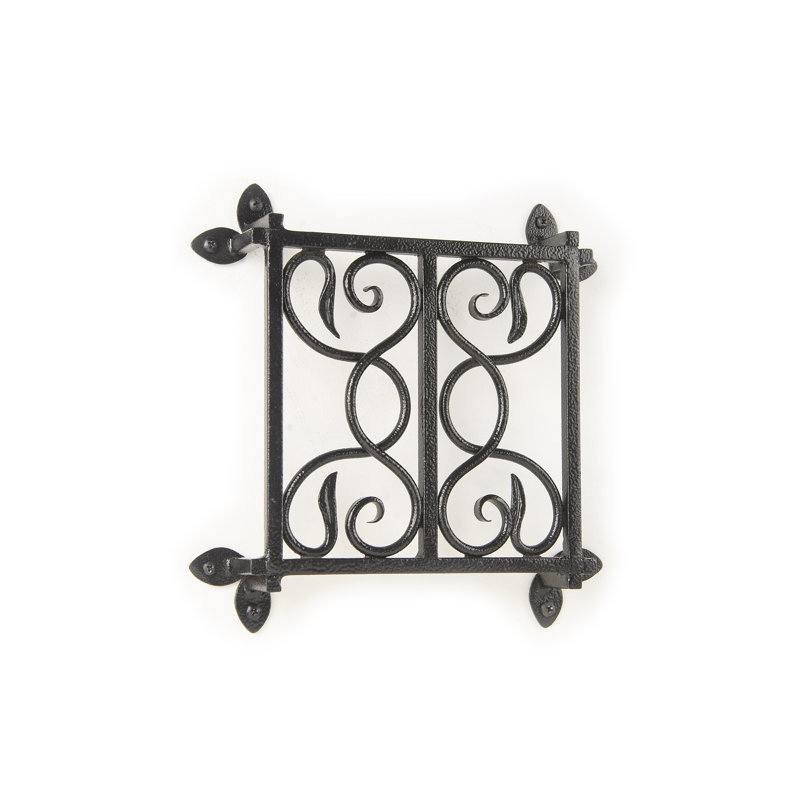Grille de porte / fenêtre forgée à la main Speakeasy, Noir