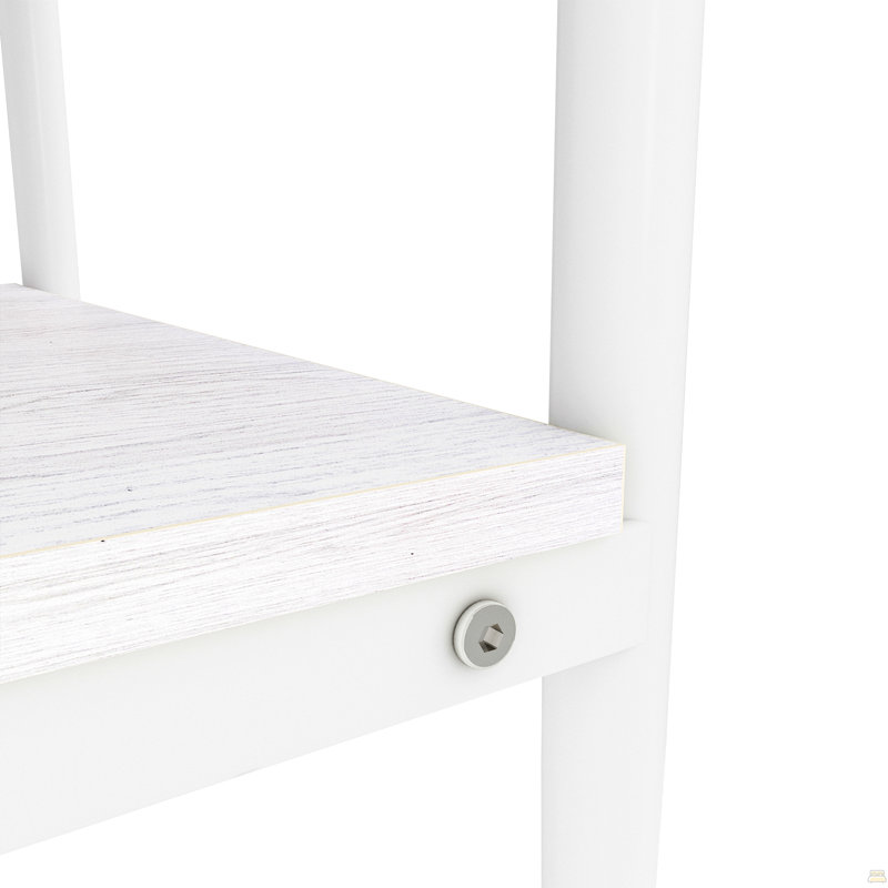 Ensemble de 3 tables basses et tables de bout en verre trempé avec panneau de fibres à densité moyenne, Clair, Blanc