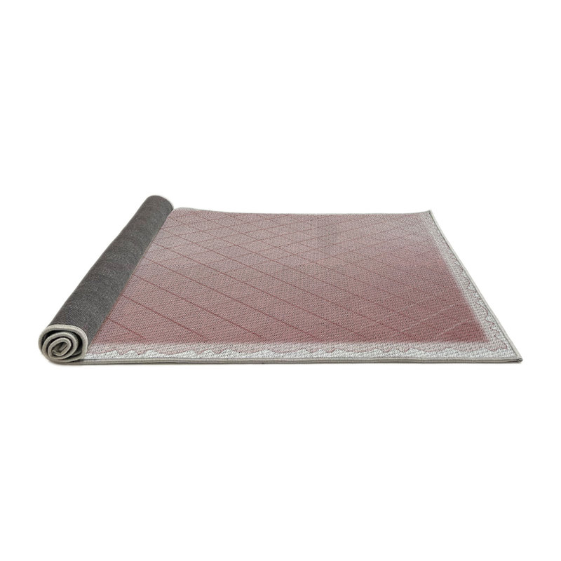 Tapis décoratif rose clair géométrique Pattison, Rond 6 pi