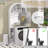 AHB Over The Toilet Storage Cabinet, Freestanding Bathroom Organizer with Adjustable Shelf and Anti-Tip Device, Arched Cabinet with Doors, Space-Saving Toilet Storage for Bathroom, Laundry, Mini Bar-109126338