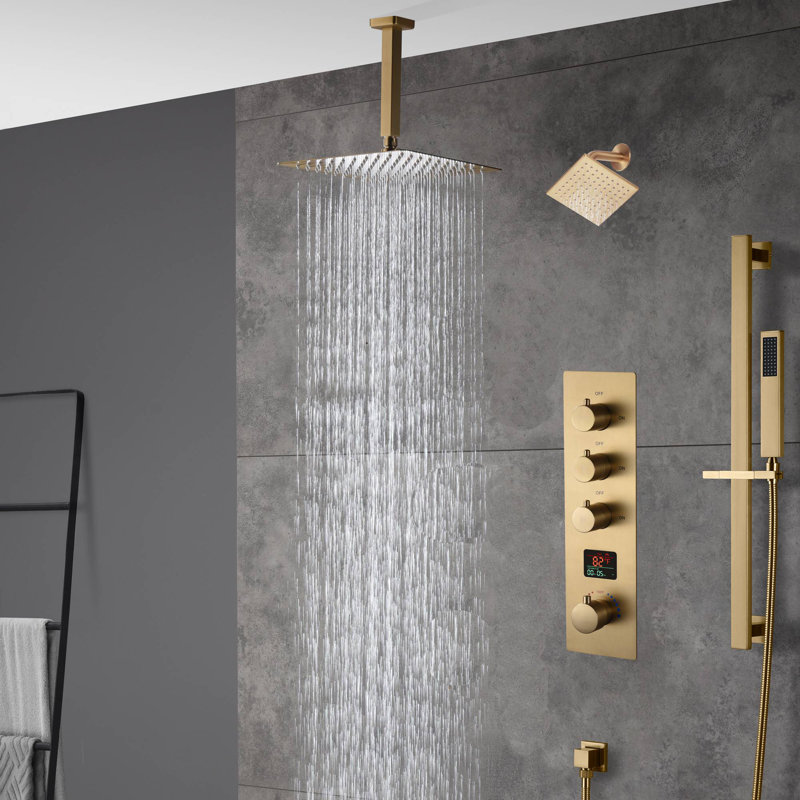 All-In-One Kit with Rough in-Valve, Brushed Gold