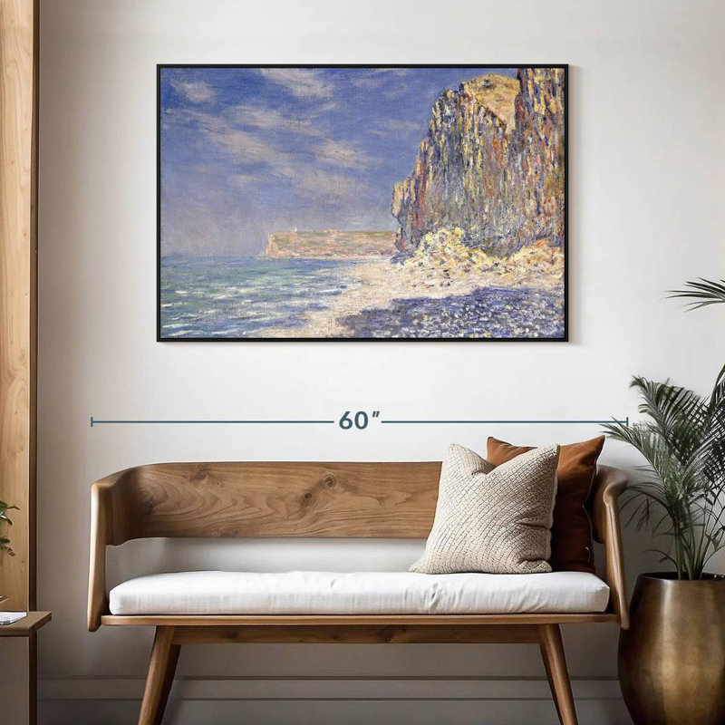 Falaises près de Fecamp, 46 po x 31 po, Cadre flottant noir