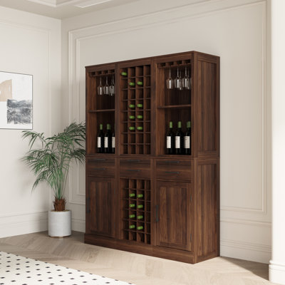 Modular Buffet Cabinet With In Brown Walnut For Functional Dining Room Color Sophisticated
