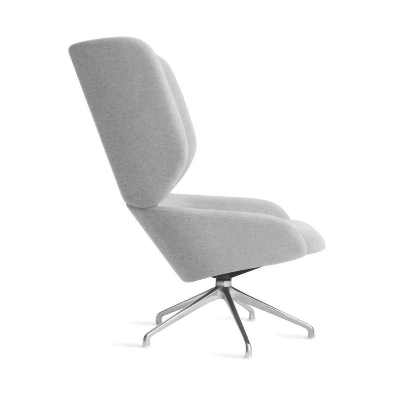 Heads Up Swivel Lounge Chair, Light Gray Wool