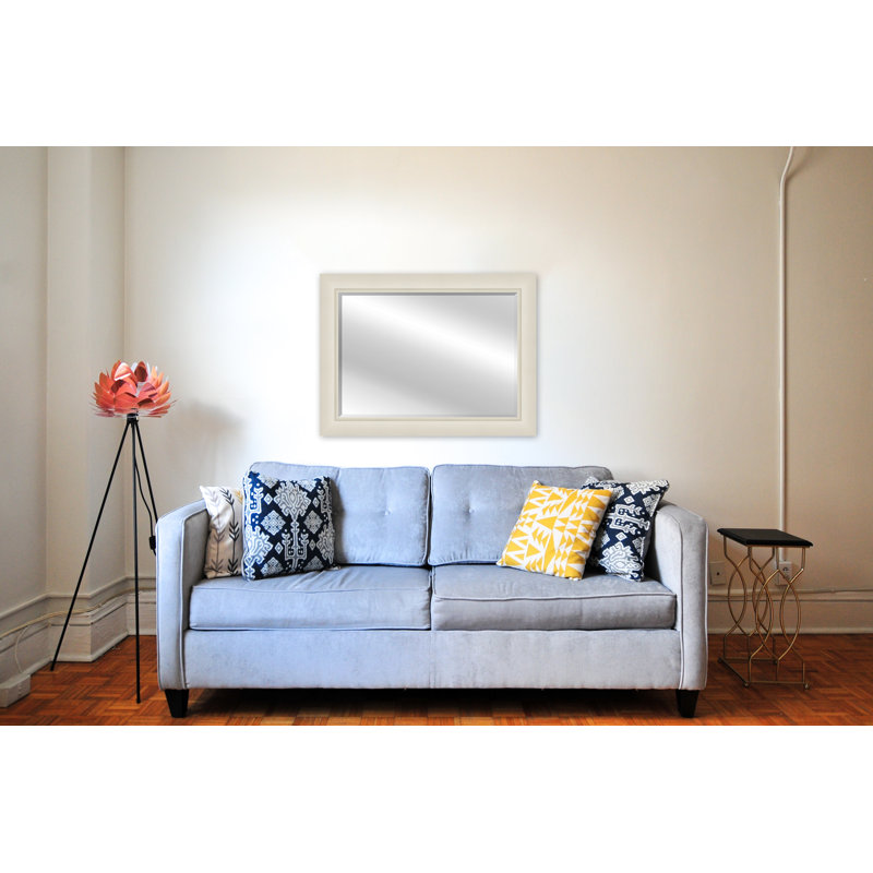 Wood Wall Mirror, 47" x 37", Matte White
