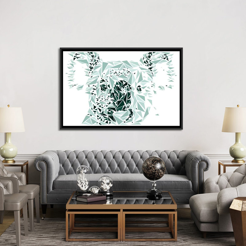 Art sur toile Cristian Mielu Koala, H 18 po x l 26 po x P 1,5 po, Toile avec cadre flottant noir, Non mat
