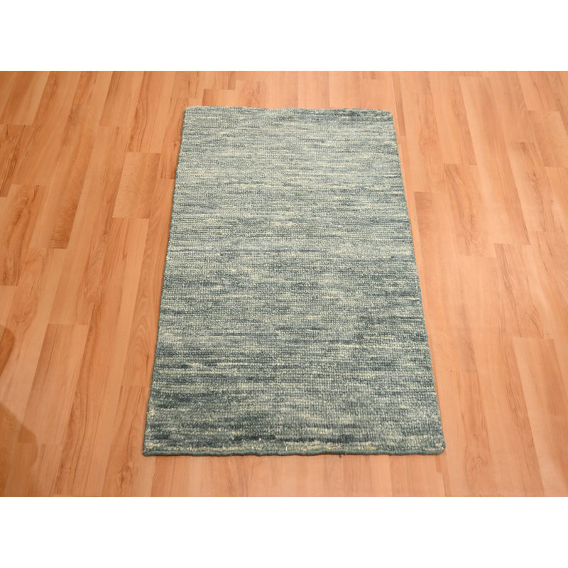 Tapis oriental gris uni 2 pi x 3 pi 2 pi x 3 pi, pure laine, échantillon, rayé, noué à la main, mat