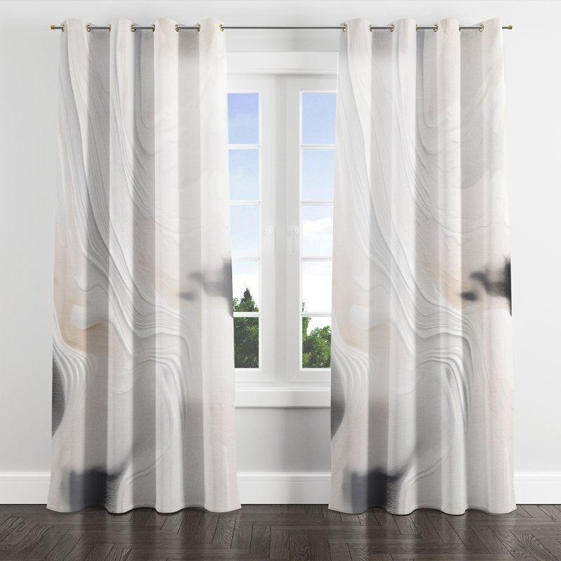 Averir - Modern Grommet Curtain - Velvet Room Darkening - 1 panel, 52" W x 84" L, Golden Grommets