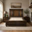 Lit plateforme traditionnel avec rangement pour pied de lit-832602347