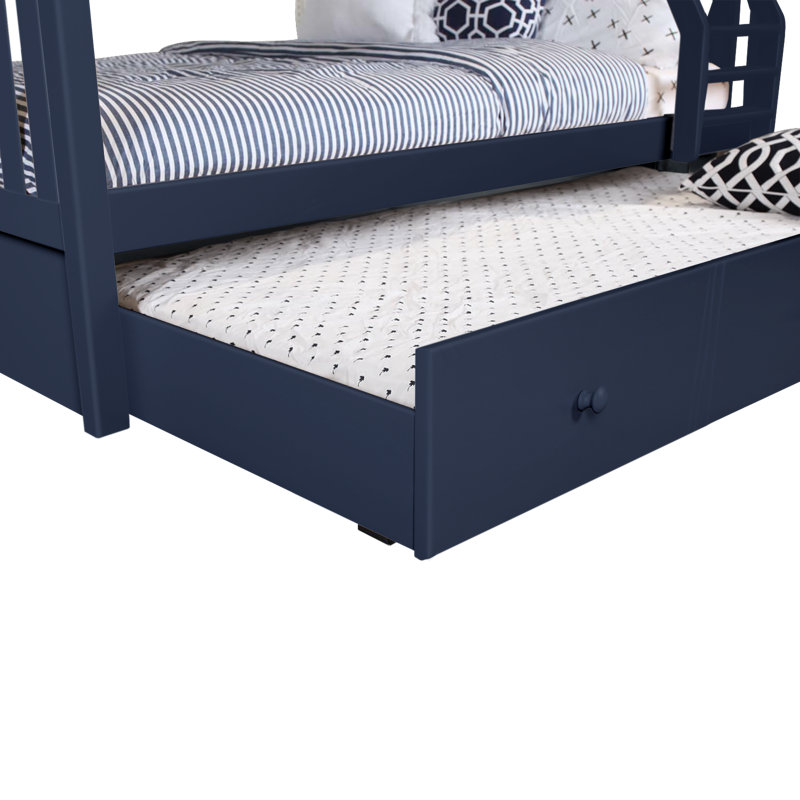 Ravenwood Kids Bunk Bed with Trundle, Twin over Full, Blue