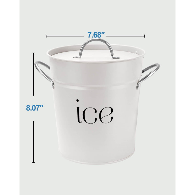 Seau à glace blanc galvanisé de 3 pte avec couvercle, pelle et poignées - idéal pour les cocktails, les fêtes, les barbecues, le vin et le champagne. Double couche isolante extérieure et intérieure galvanisée, parfaite pour la maison et l'extérie