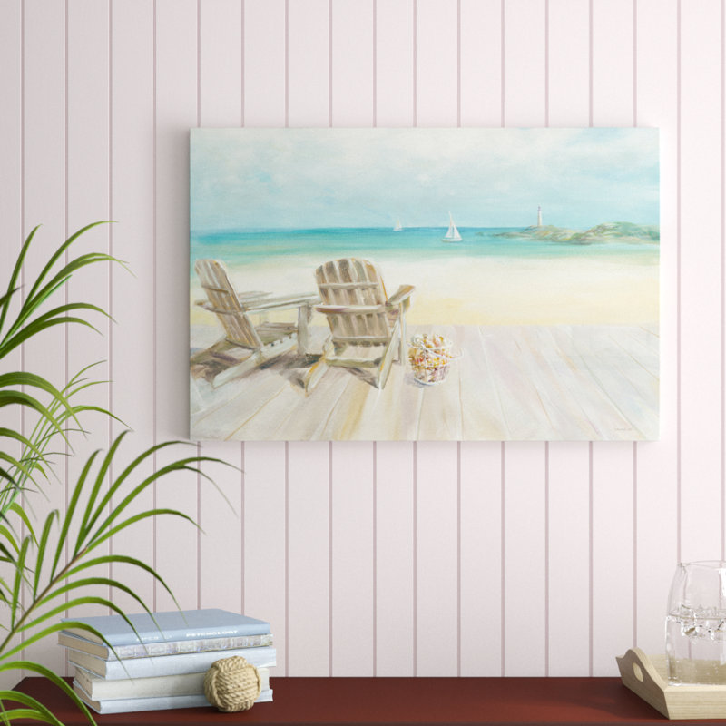 Seaside Morning No Window 1 Piece Painting on Canvas, 61cm H x 91cm W x 3.8cm D