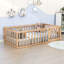 Lit plateforme en bois Hajer avec clôture et porte-657190987-657190991